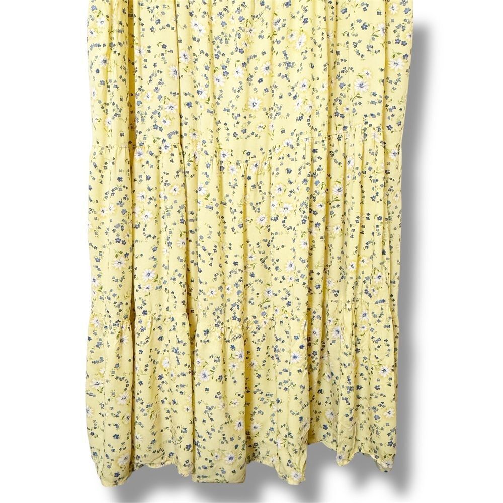 Studio Ease Plus Size Yellow Ditsy Floral Maxi Sundress 26W Cottagecore Style - Picture 3 of 9